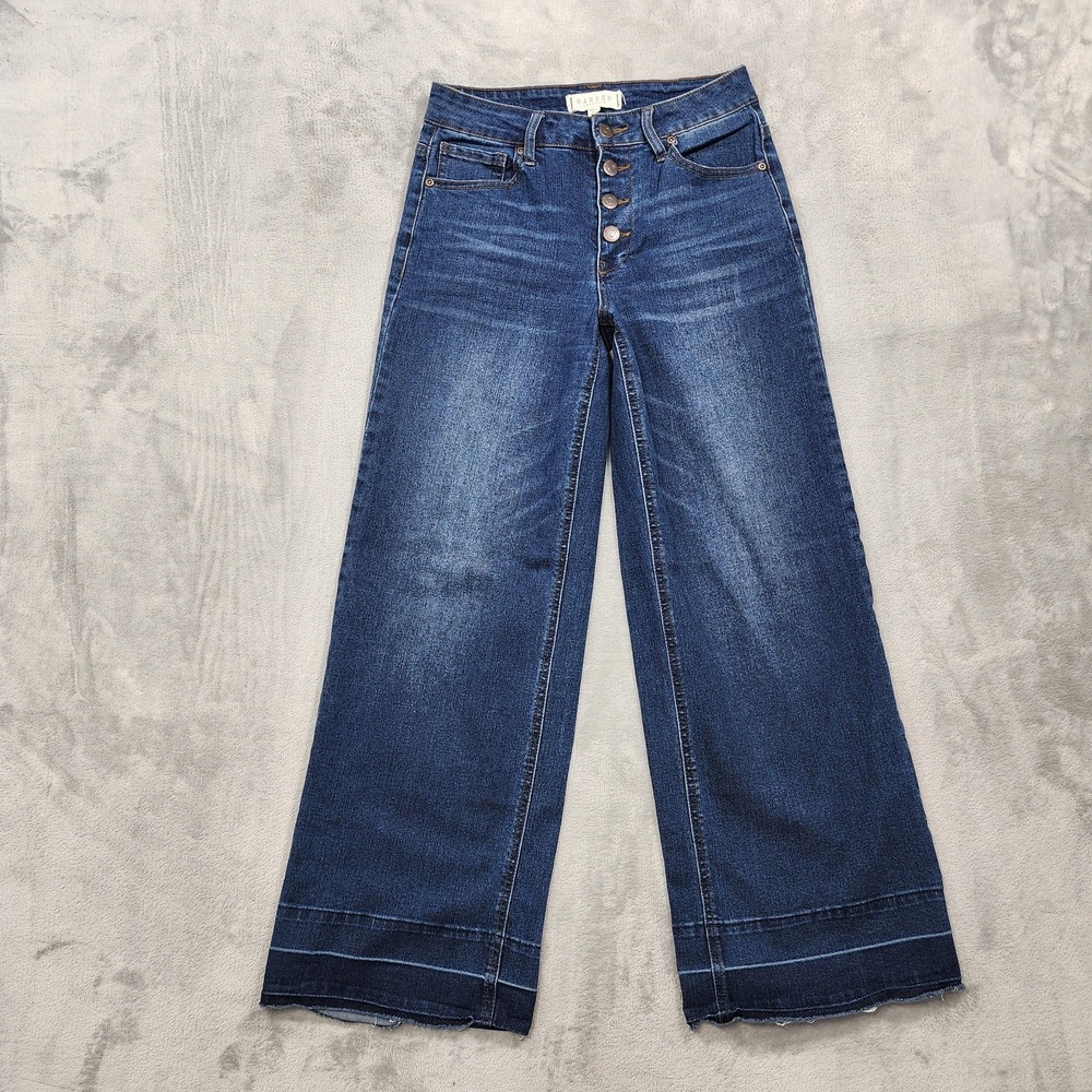 Harper Heritage Jeans Womens 26 Blue High Rise Wide Leg Released Hem Stretch